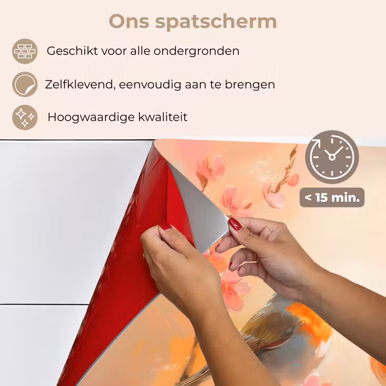 Spatscherm keuken - Roodborstjes - Sierlijk - Bloesemtak — 4