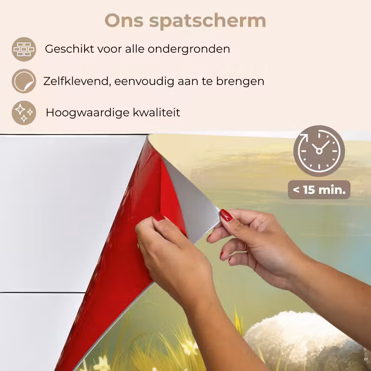 Spatscherm keuken - Schaap - Weide - Groen — 4