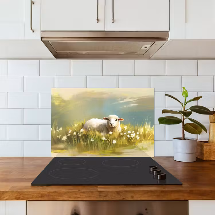Spatscherm keuken - Schaap - Weide - Groen — 6