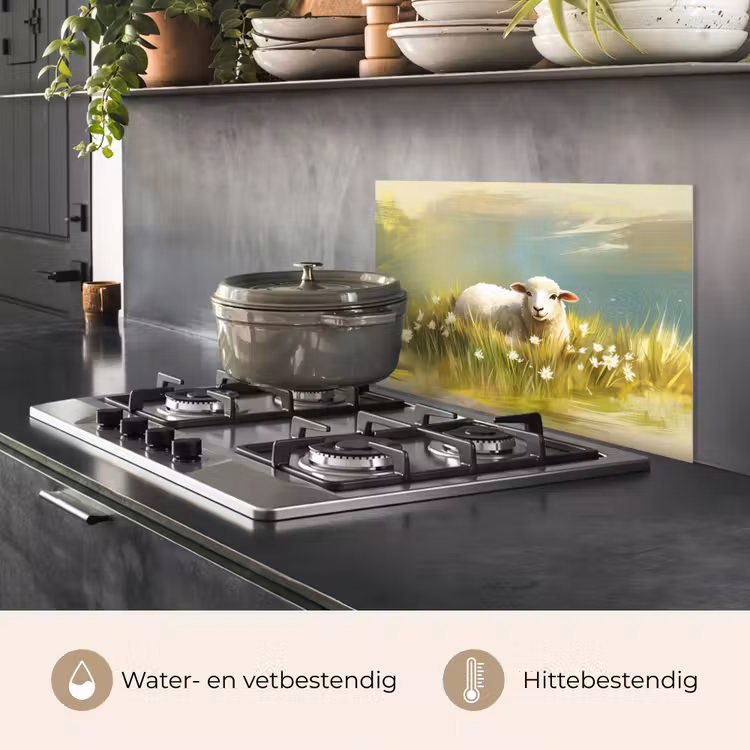 Spatscherm keuken - Schaap - Weide - Groen — 7