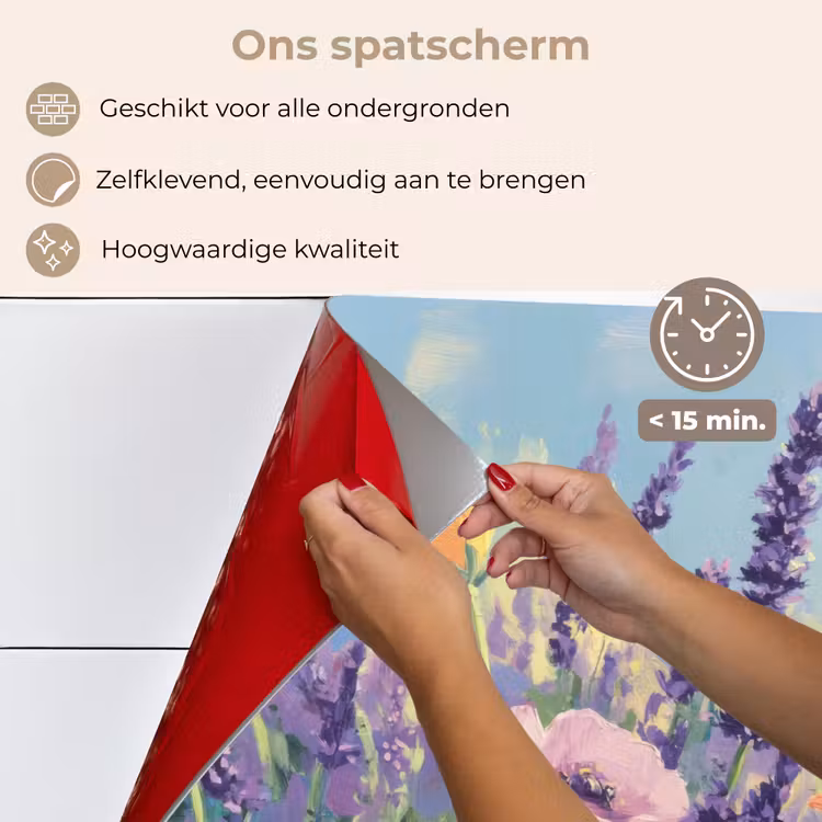 Spatscherm keuken - Weide - Bloemen - Kleurrijk — 4