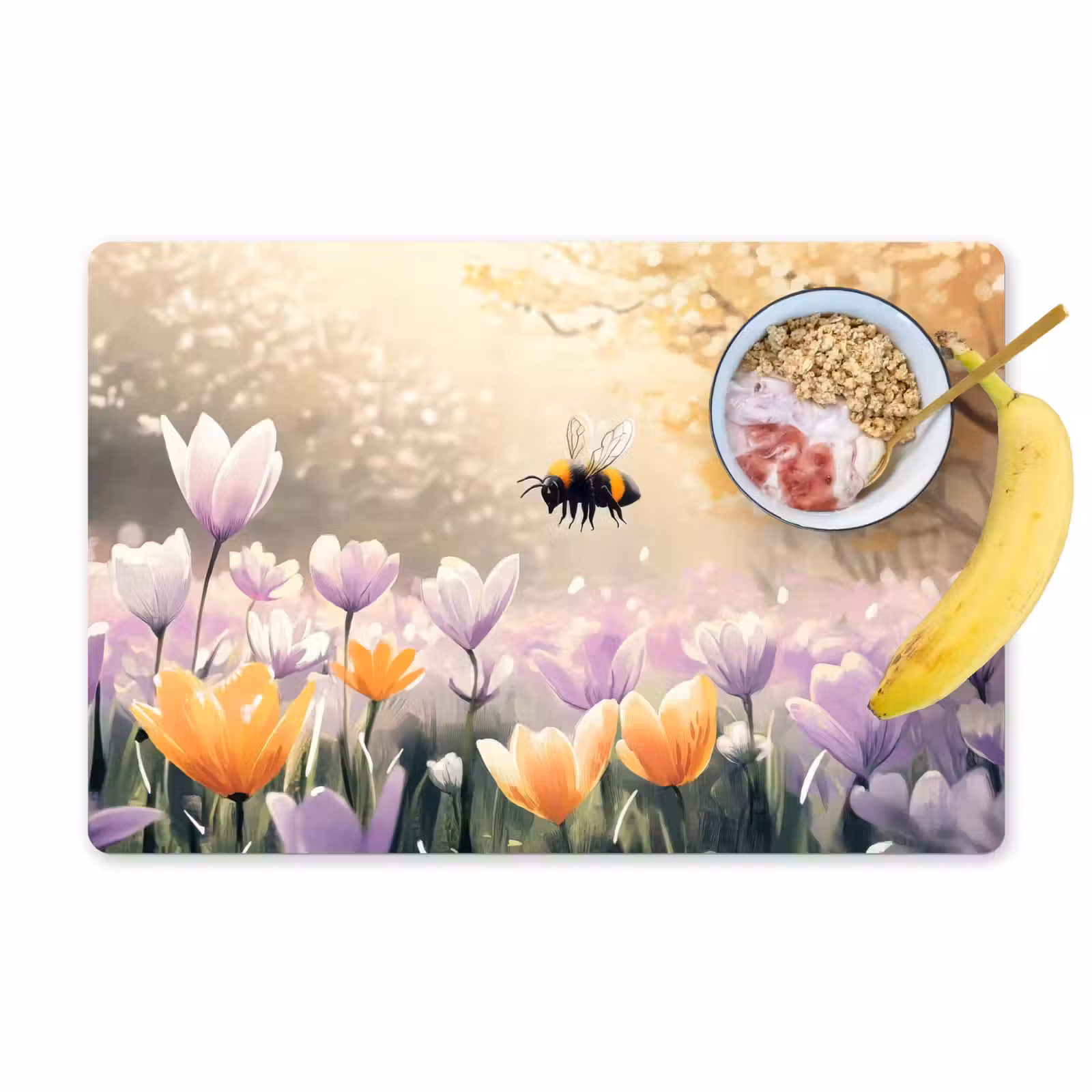Placemat - 6 stuks - Viooltjes - bij - Zonlicht — 1