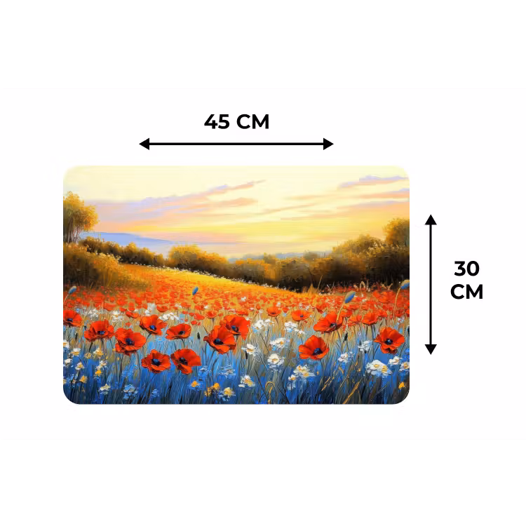 Placemat - 6 stuks - Klaproos - Bloemenveld - Kleurrijk — 3