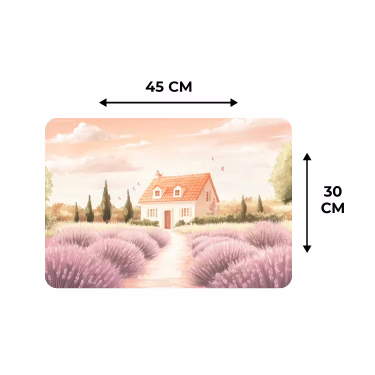 Placemat - 6 stuks - Lavendelveld - Huis - Paars — 3