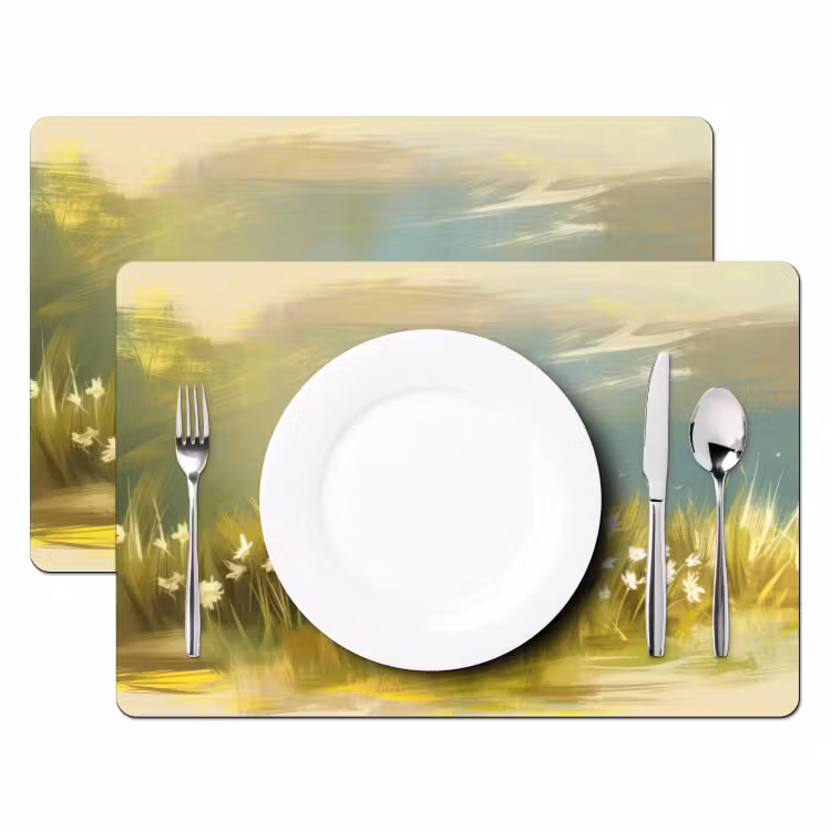 Placemat - 6 stuks - Schaap - Weide - Groen — 2