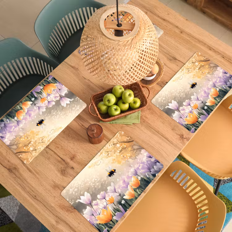 Placemat - 6 stuks - Viooltjes - bij - Zonlicht — 6