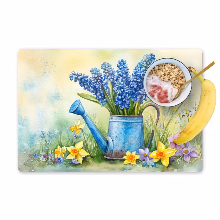 Placemat - 6 stuks - Gieter - Lavendel - Bloesems — 1