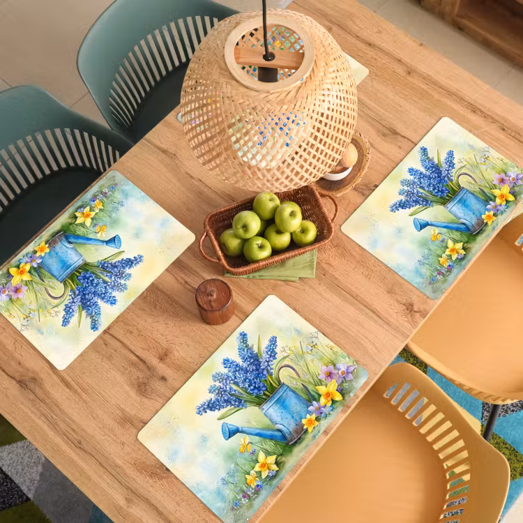 Placemat - 6 stuks - Gieter - Lavendel - Bloesems — 6