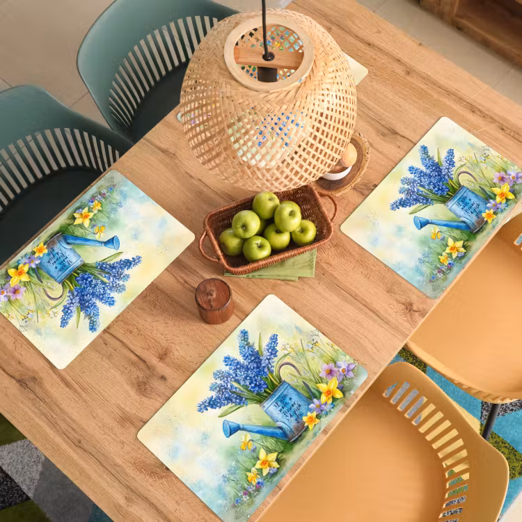 Placemat - 6 stuks - Lavendelbloemen - Quote - Gieter — 6