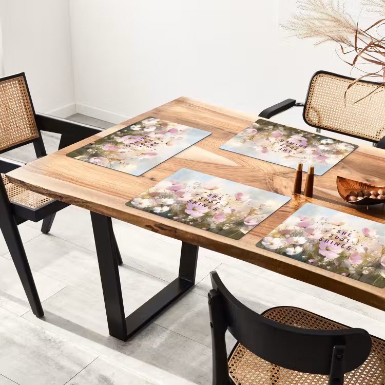 Placemat - 6 stuks - Quote - Bloemen - Schilderachtig — 5