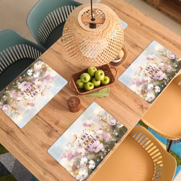Placemat - 6 stuks - Quote - Bloemen - Schilderachtig — 6