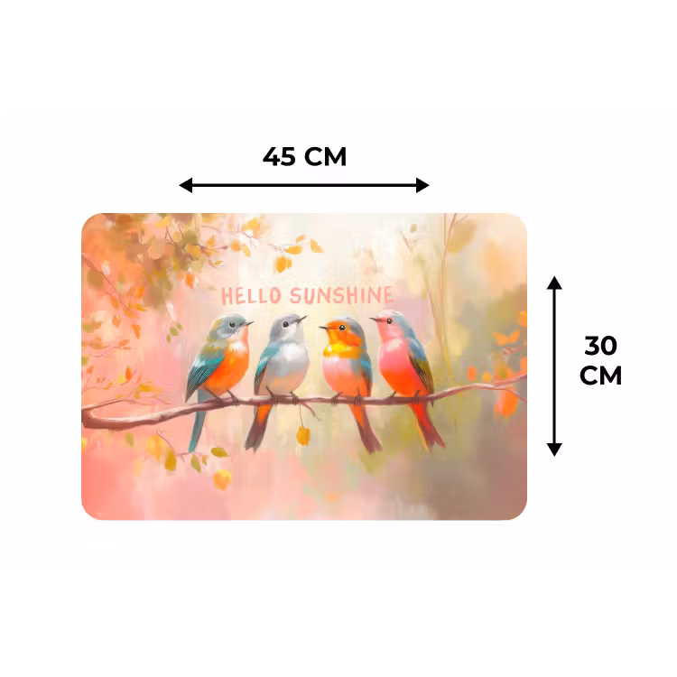 Placemat - 6 stuks - Vogels - Tak - Quote - Roze — 3