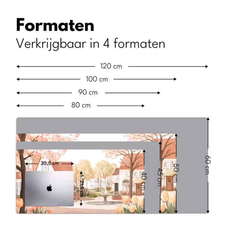 Bureau onderlegger - Dorpsplein - Fontein - Tulpen — 7