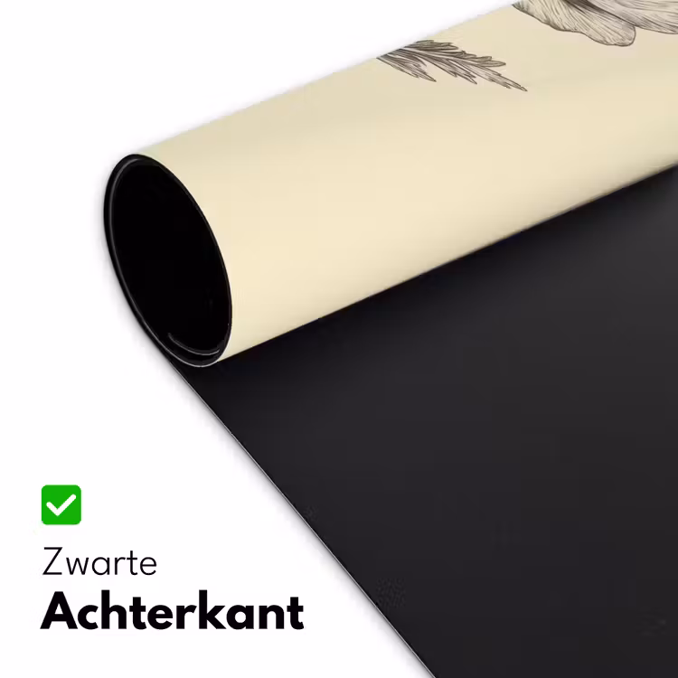 Bureau onderlegger - Klaproos - Illustratie - Zwart — 4