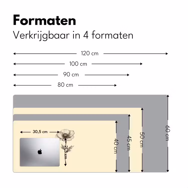 Bureau onderlegger - Klaproos - Illustratie - Zwart — 7