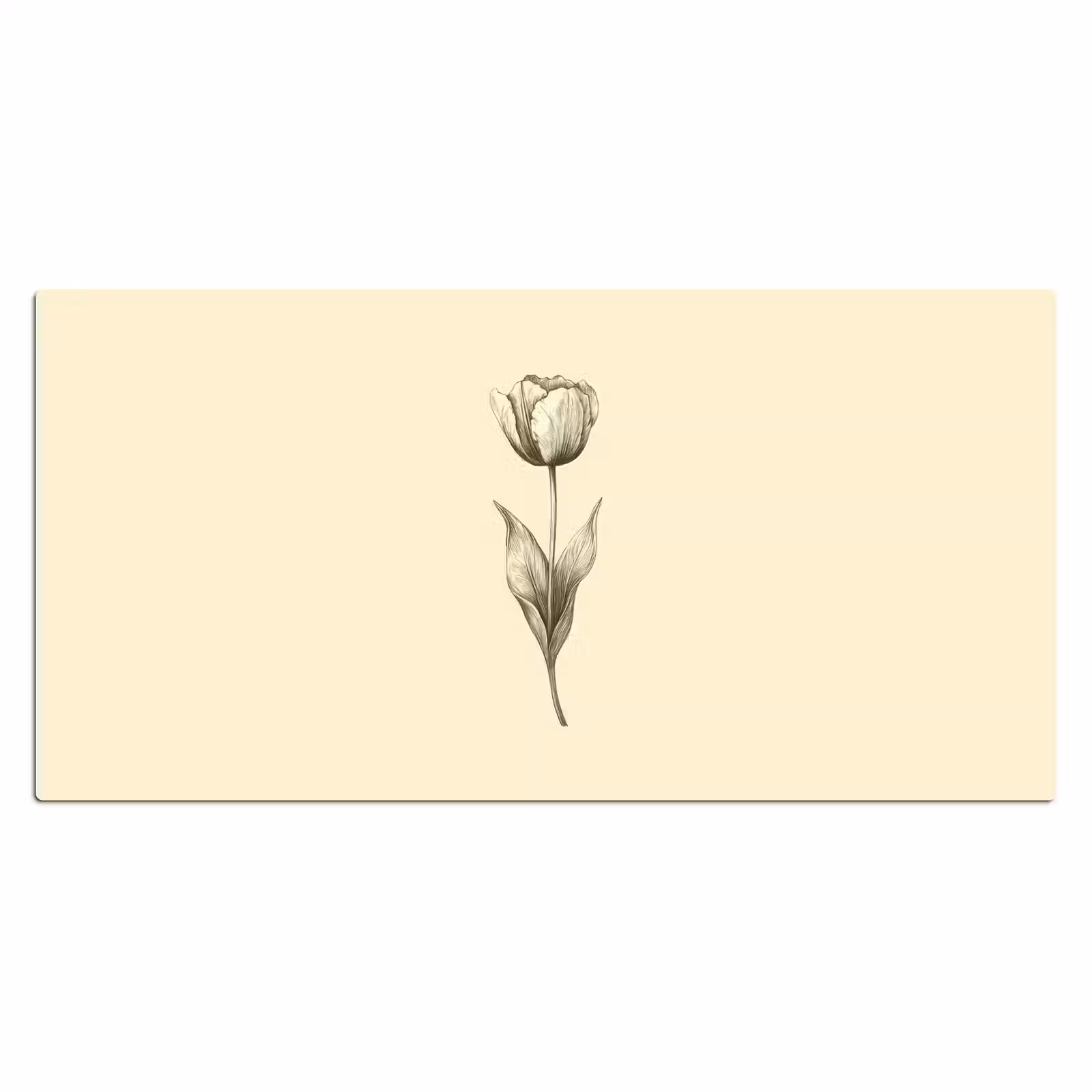 Bureau onderlegger - Illustratie - Tulp - Zwart — 1