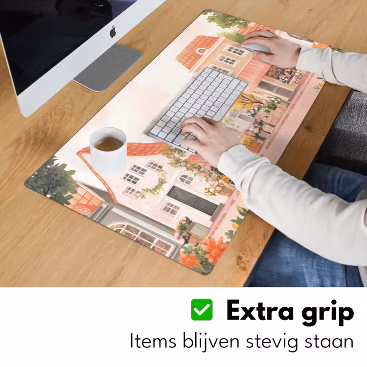 Bureau onderlegger - Bloemen - Huizen - Dorp — 5