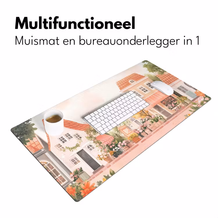 Bureau onderlegger - Bloemen - Huizen - Dorp — 6