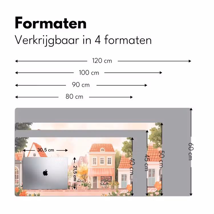Bureau onderlegger - Bloemen - Huizen - Dorp — 7