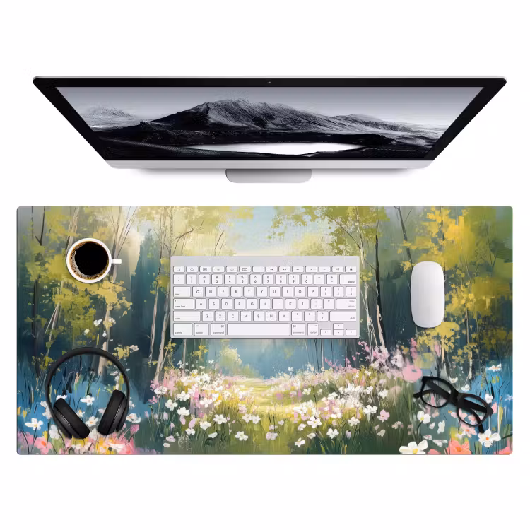 Bureau onderlegger - Bos - Schilderstijl - Kleurrijk — 3