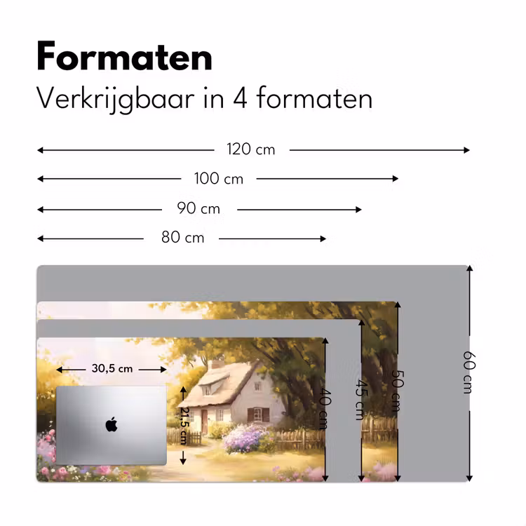 Bureau onderlegger - Huisje - Hout - Bloemen — 7