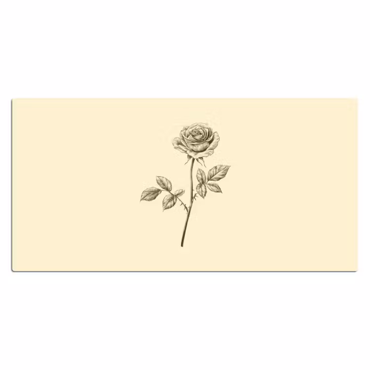 Bureau onderlegger - Illustratie - Zwart - Roos — 1