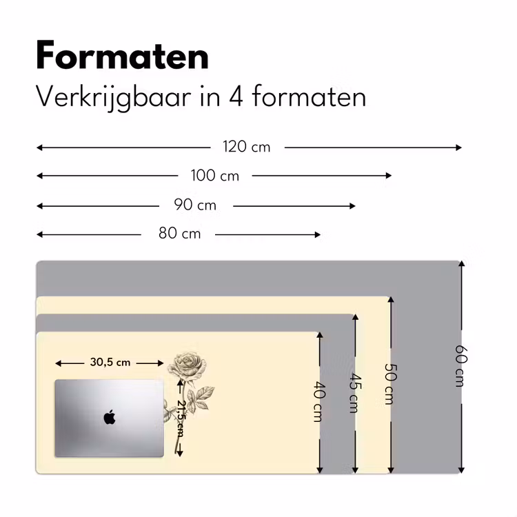 Bureau onderlegger - Illustratie - Zwart - Roos — 7