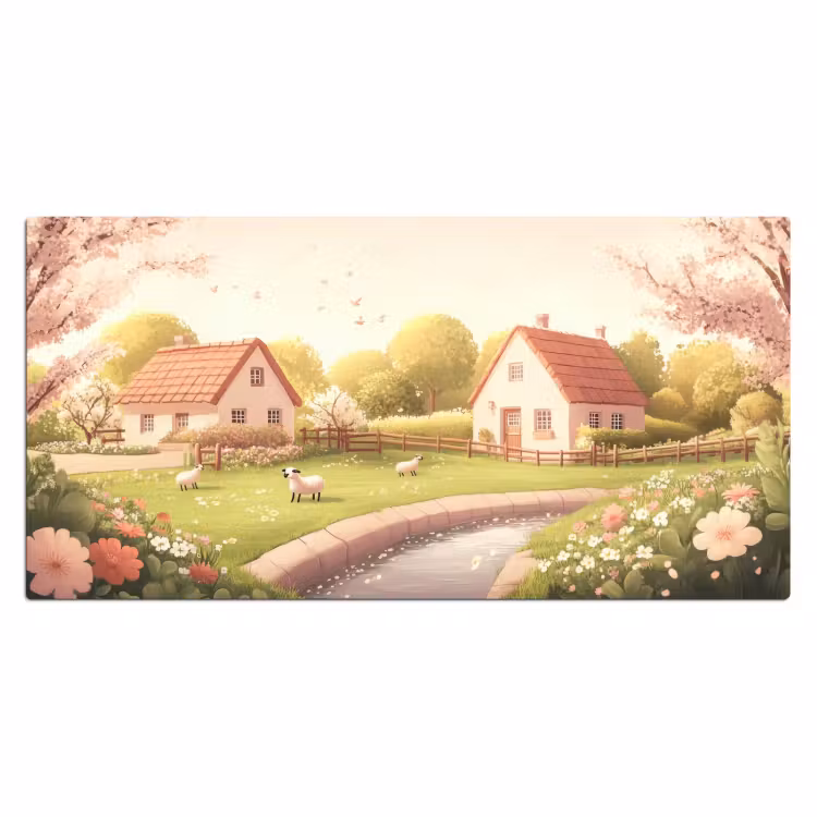 Bureau onderlegger - Schapen - Huisje - Platteland — 1