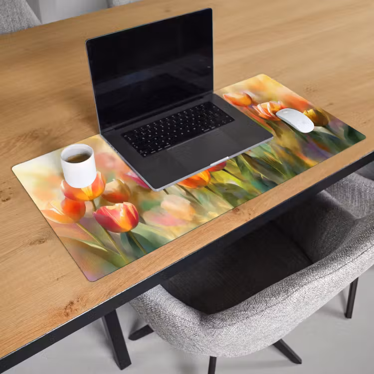 Bureau onderlegger - Tulpen - Sprookjesachtig - Kleurrijk — 2