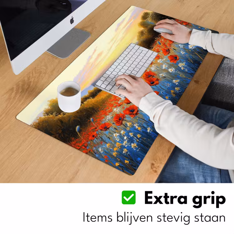 Bureau onderlegger - Klaproos - Bloemenveld - Kleurrijk — 5