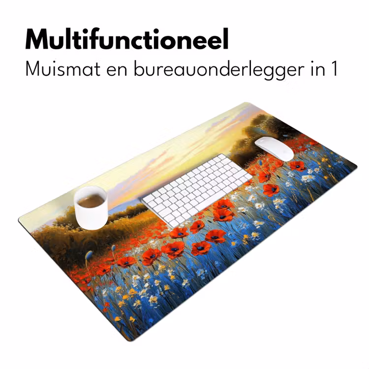 Bureau onderlegger - Klaproos - Bloemenveld - Kleurrijk — 6