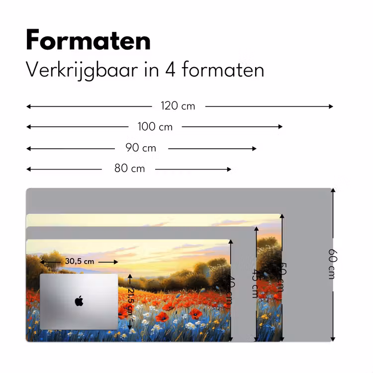 Bureau onderlegger - Klaproos - Bloemenveld - Kleurrijk — 7