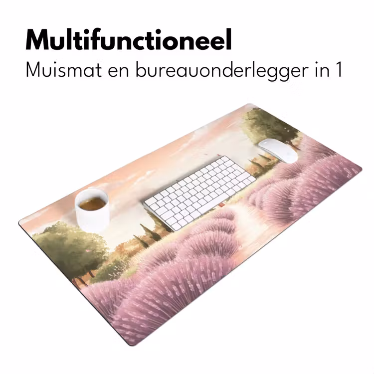 Bureau onderlegger - Lavendelveld - Huis - Paars — 6