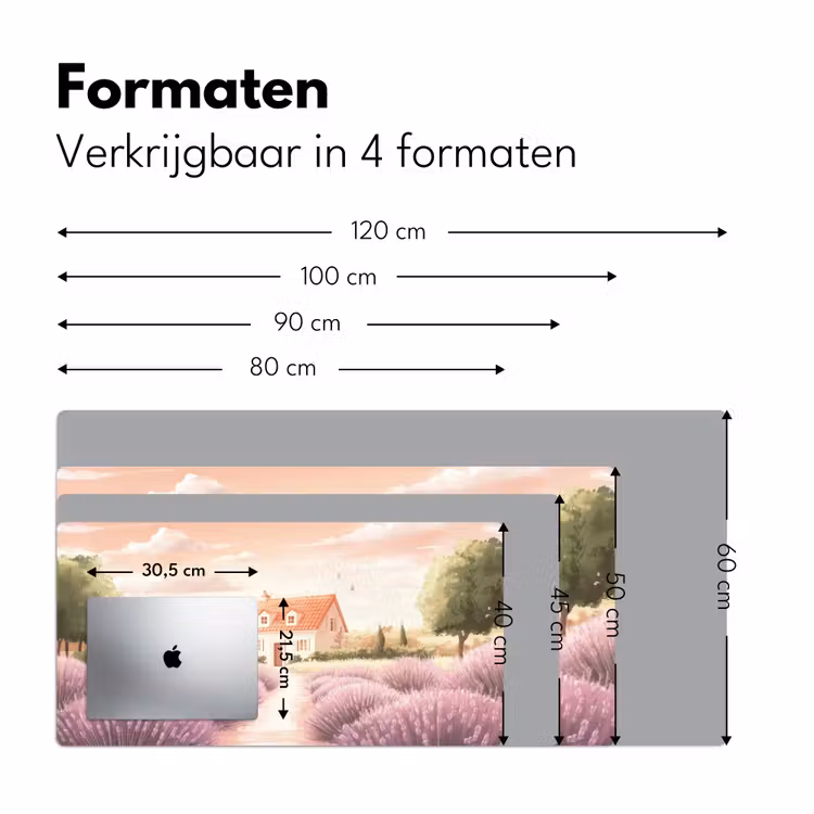 Bureau onderlegger - Lavendelveld - Huis - Paars — 7