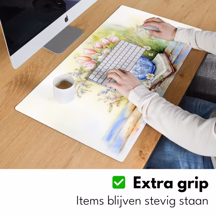 Bureau onderlegger - Vaas - Delftsblauw - Madeliefjes — 5