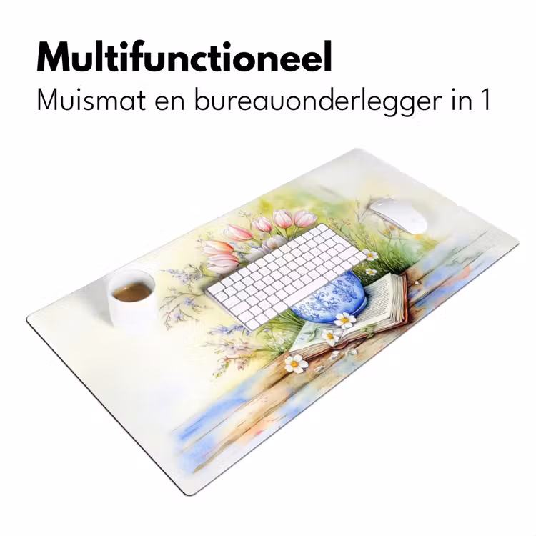 Bureau onderlegger - Vaas - Delftsblauw - Madeliefjes — 6