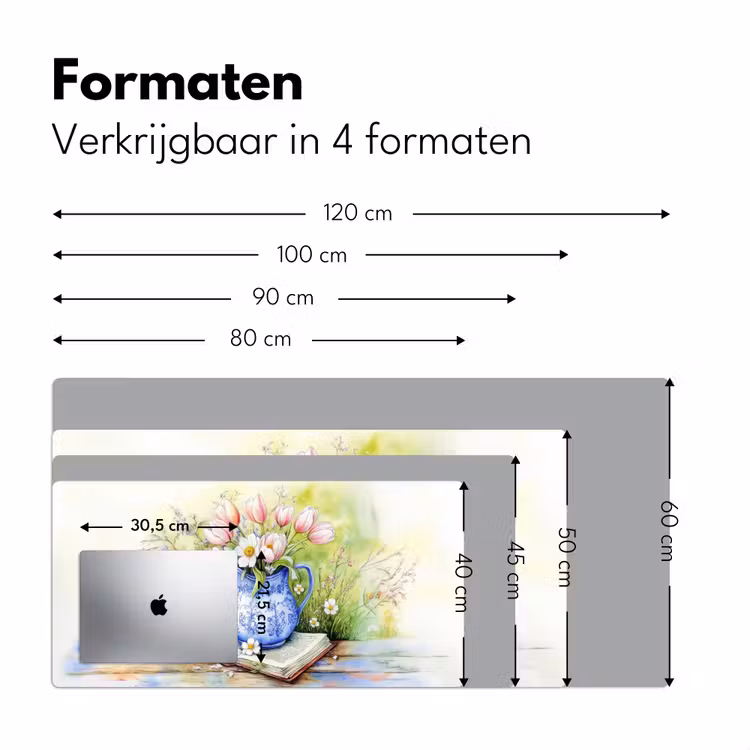 Bureau onderlegger - Vaas - Delftsblauw - Madeliefjes — 7
