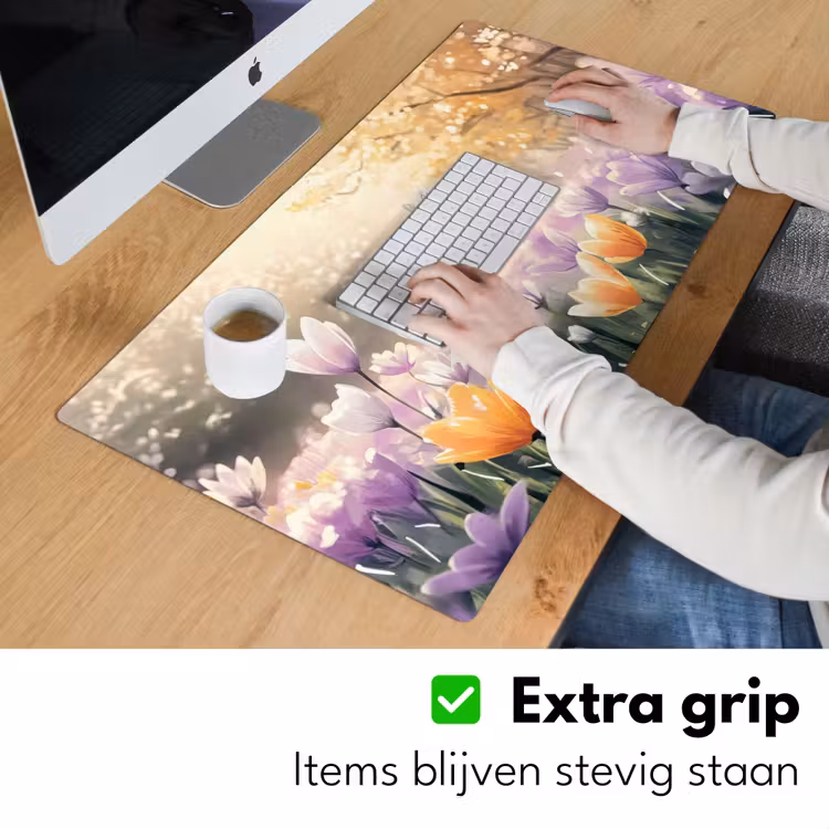 Bureau onderlegger - Viooltjes - bij - Zonlicht — 5