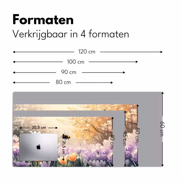 Bureau onderlegger - Viooltjes - bij - Zonlicht — 7