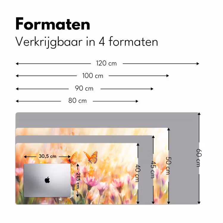 Bureau onderlegger - Vlinders - Oranje - Bloemen — 7
