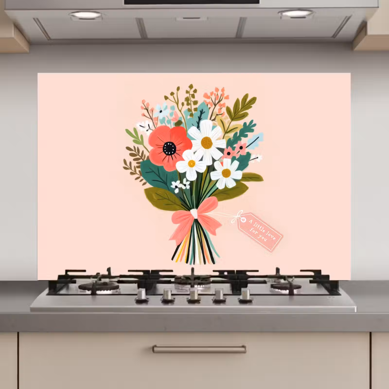 Spatscherm keuken - Boeket - Strikje - Kaartje - Quote — 1