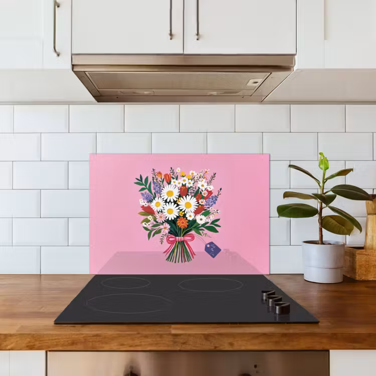 Spatscherm keuken - Bloemen - Quote - Kaartje - Kleurrijk — 6