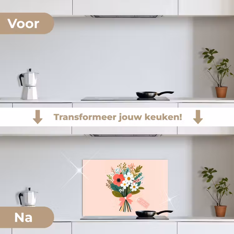 Spatscherm keuken - Boeket - Strikje - Kaartje - Quote — 3
