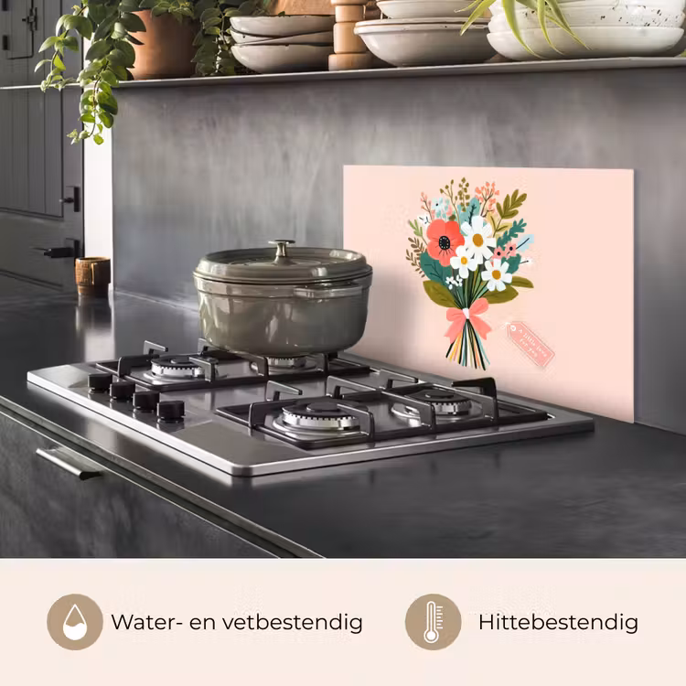 Spatscherm keuken - Boeket - Strikje - Kaartje - Quote — 7