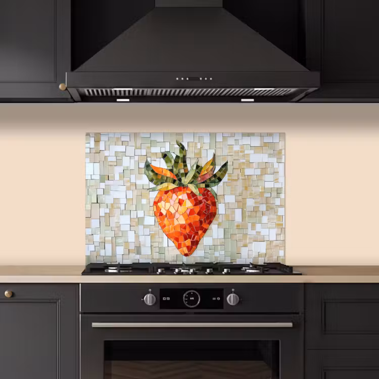 Spatscherm keuken - Aardbei - Rood - Mozaïek - Fruit — 2