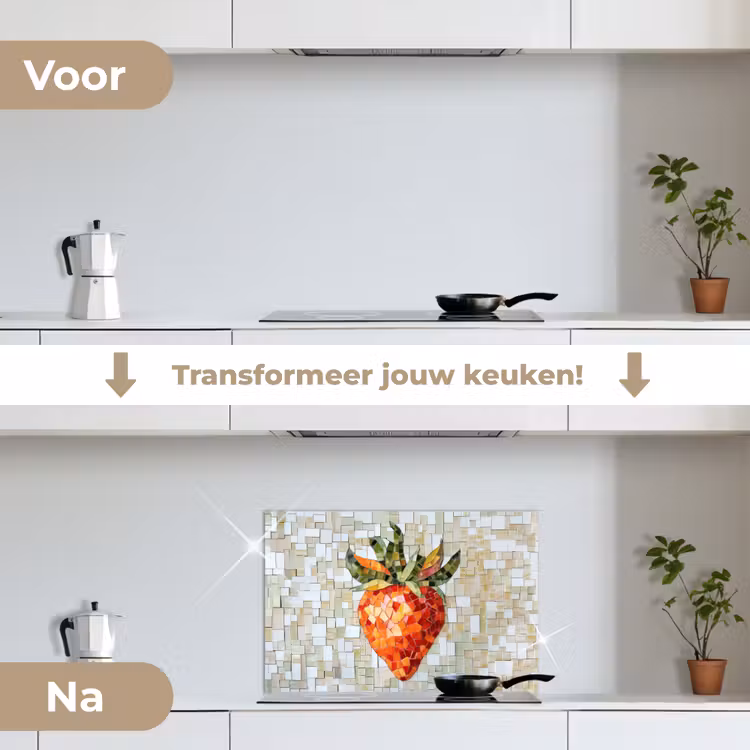 Spatscherm keuken - Aardbei - Rood - Mozaïek - Fruit — 3