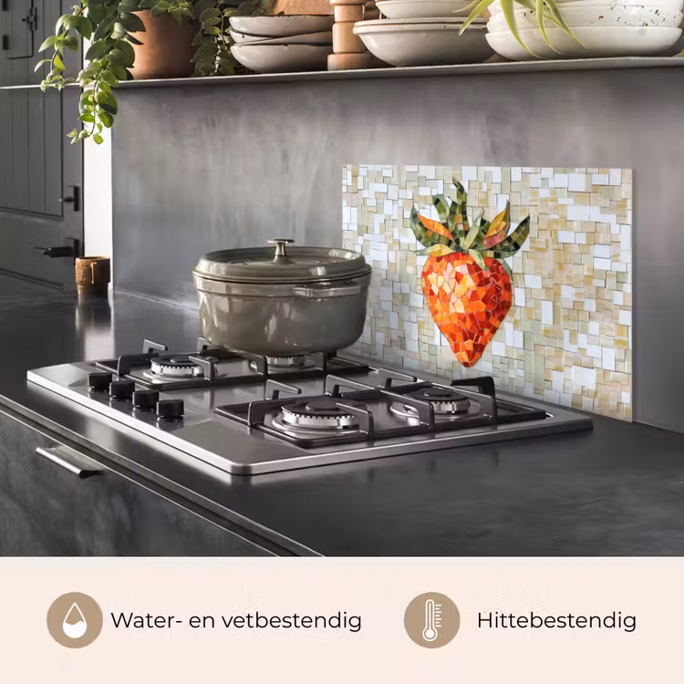 Spatscherm keuken - Aardbei - Rood - Mozaïek - Fruit — 7