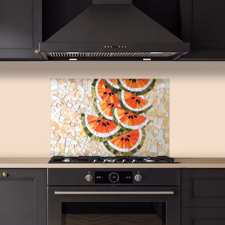 Spatscherm keuken - Mozaïek - Watermeloen - Rood - Pitten — 2