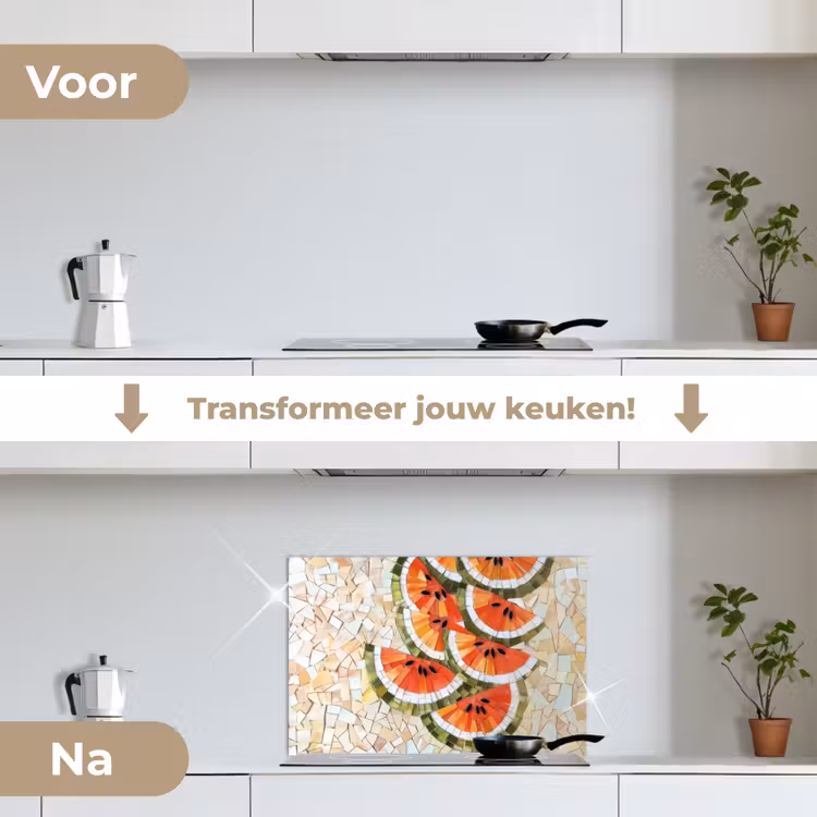 Spatscherm keuken - Mozaïek - Watermeloen - Rood - Pitten — 3