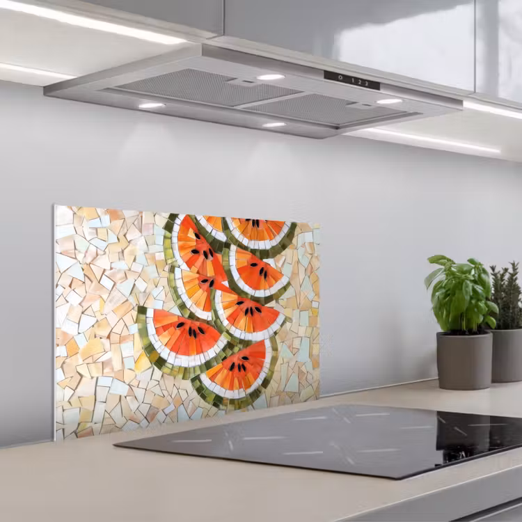 Spatscherm keuken - Mozaïek - Watermeloen - Rood - Pitten — 5